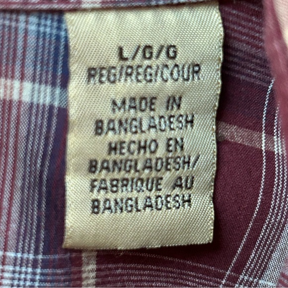 Wrangler Western Shirt Pearl Snaps Long Sleeve L - Picture 5 of 11